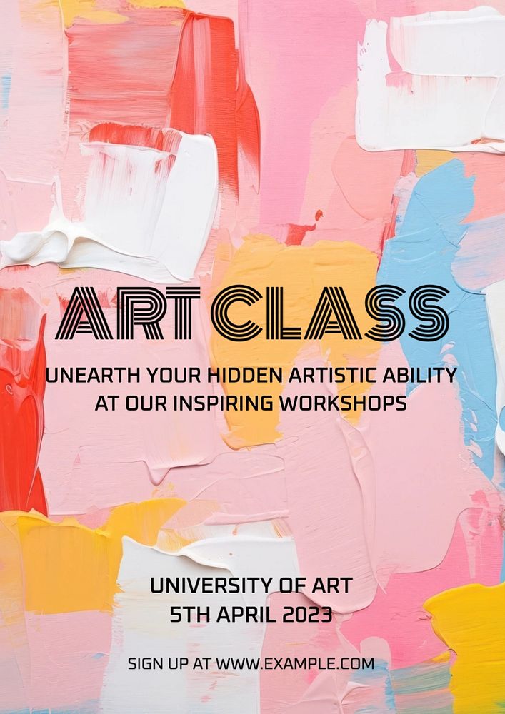 Art class poster template, editable text and design