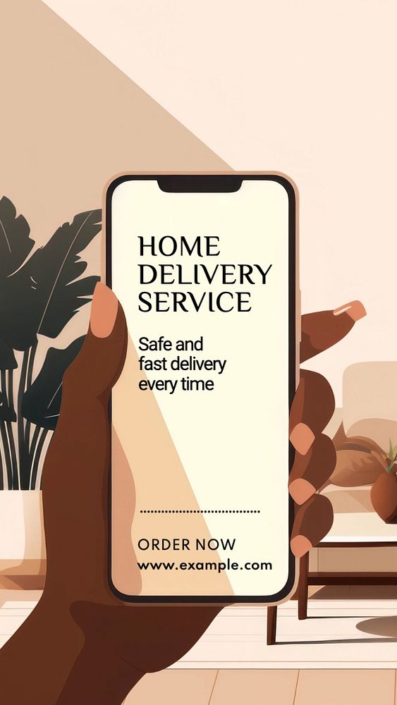 Delivery service Instagram story template, editable text