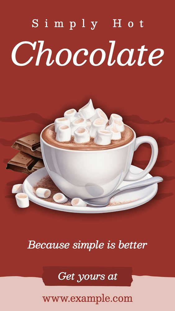 Hot chocolate Instagram story template, editable text