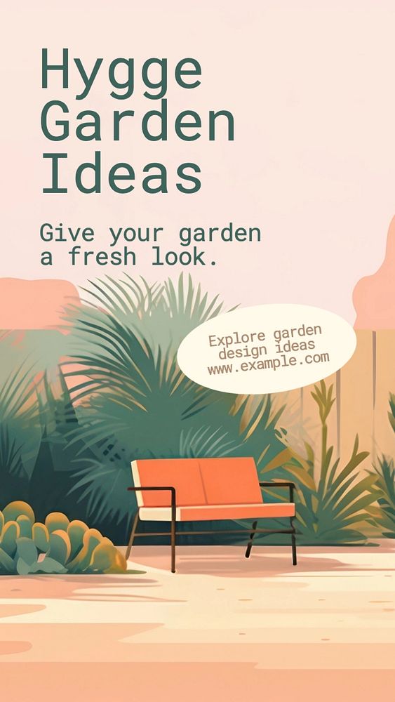 Hygge garden Instagram story template, editable text