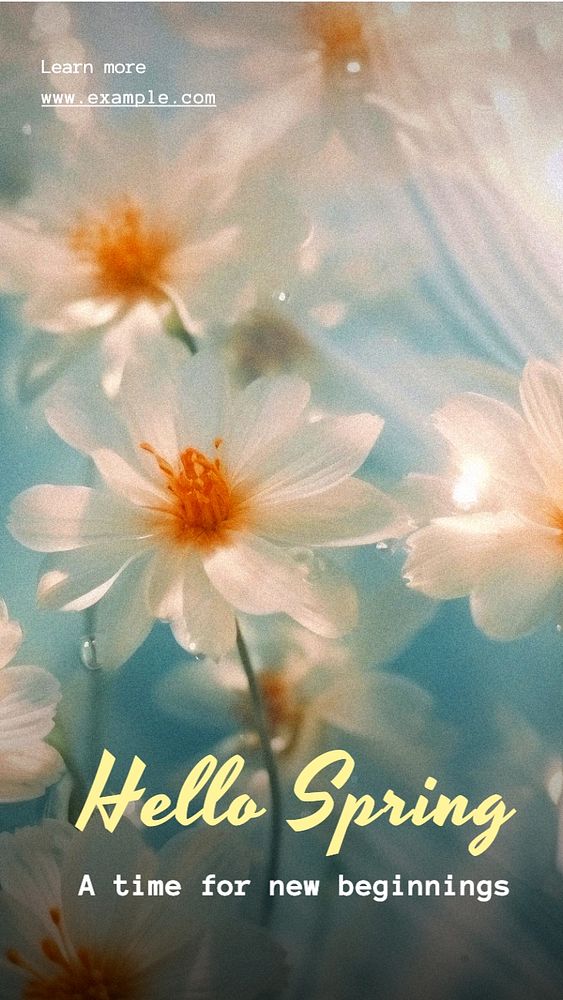 Hello spring Instagram story template, editable text