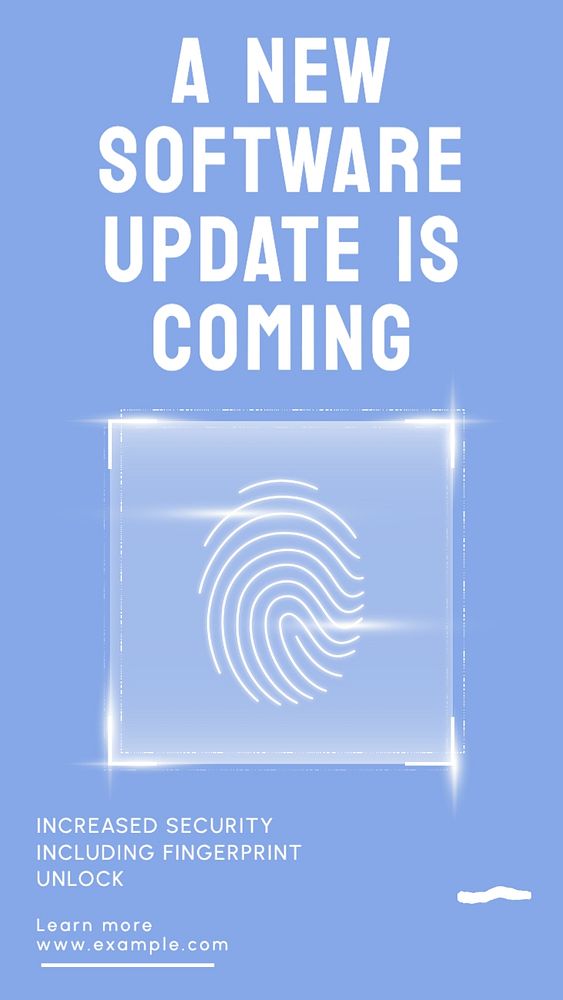 Software update Instagram story template, editable text