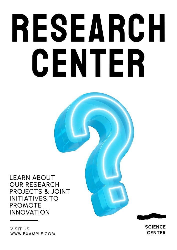 Research center poster template, editable text and design