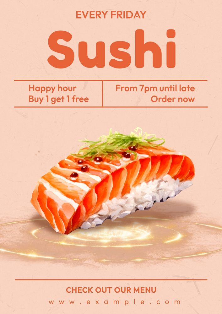 Sushi poster template and design