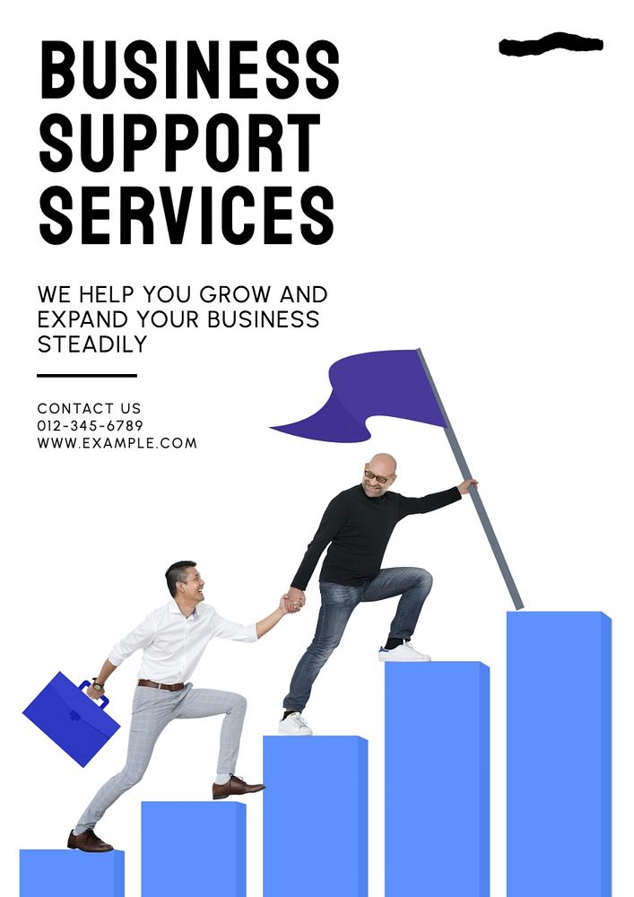 Business support services poster template, editable text and design