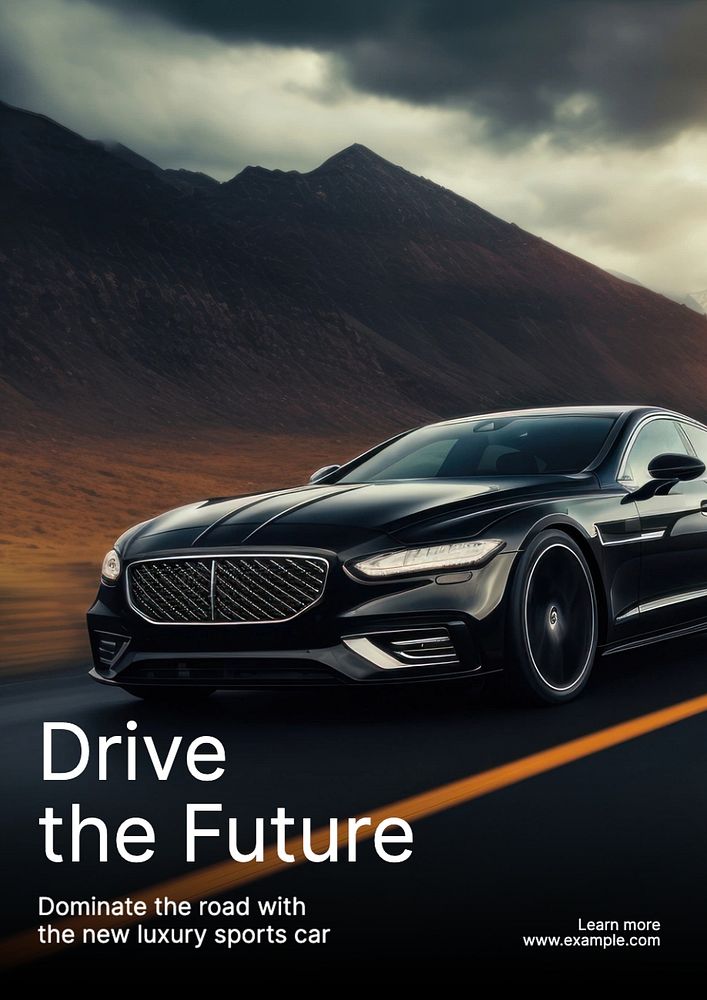 Drive the future poster template, editable text and design