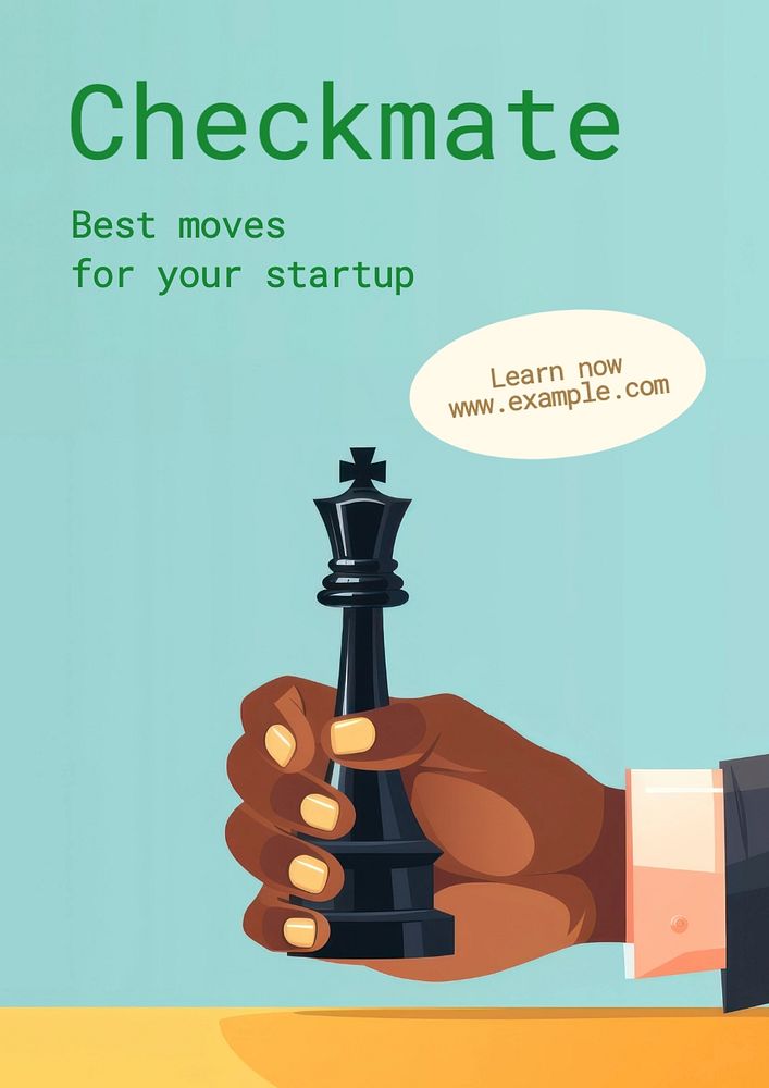 Startup checkmate poster template, editable text and design