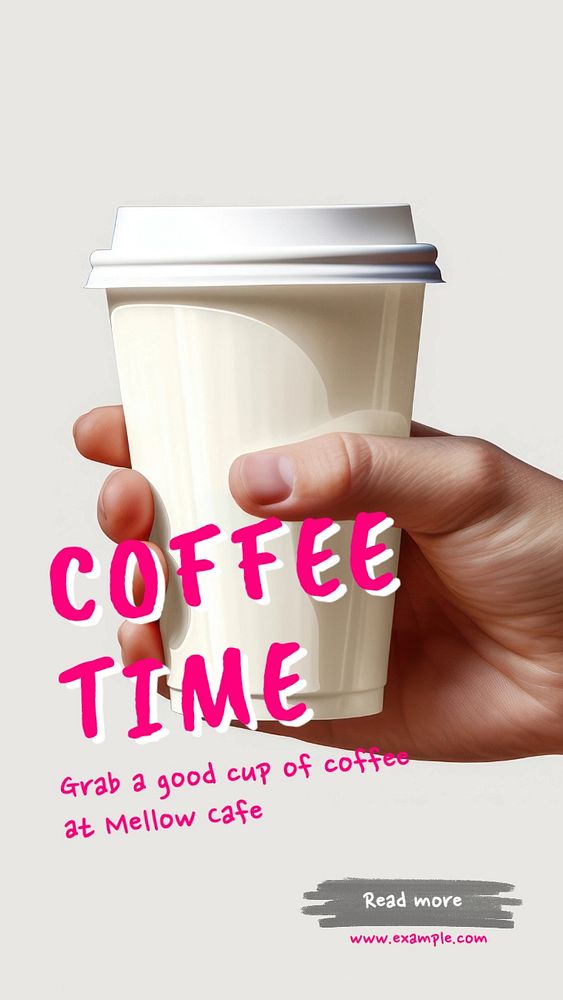 Coffee time Instagram story template, editable text