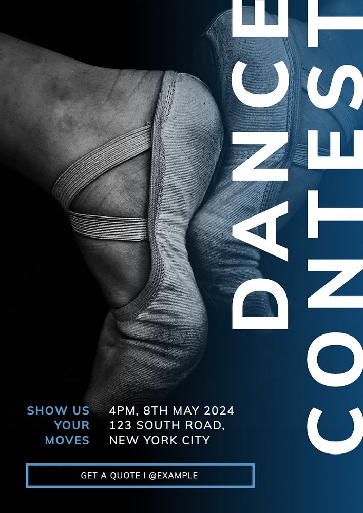 Dance contest poster template and design