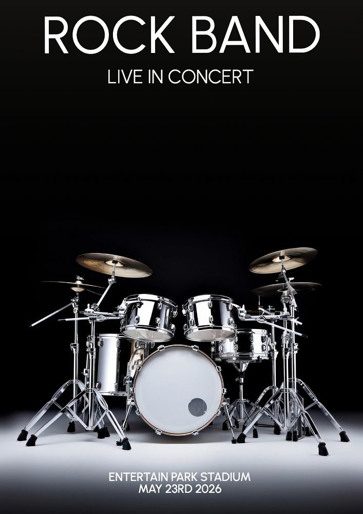 Live concert poster template, editable text and design