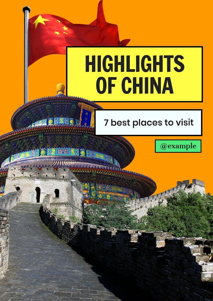 Highlights of china poster template and design