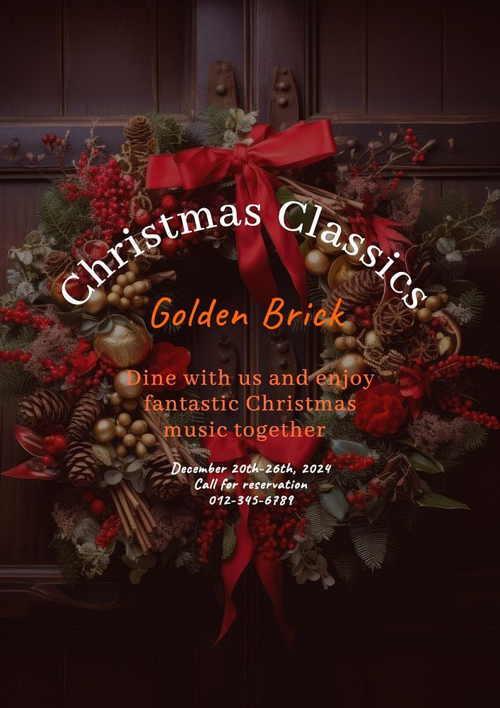 Christmas classics poster template, editable text and design