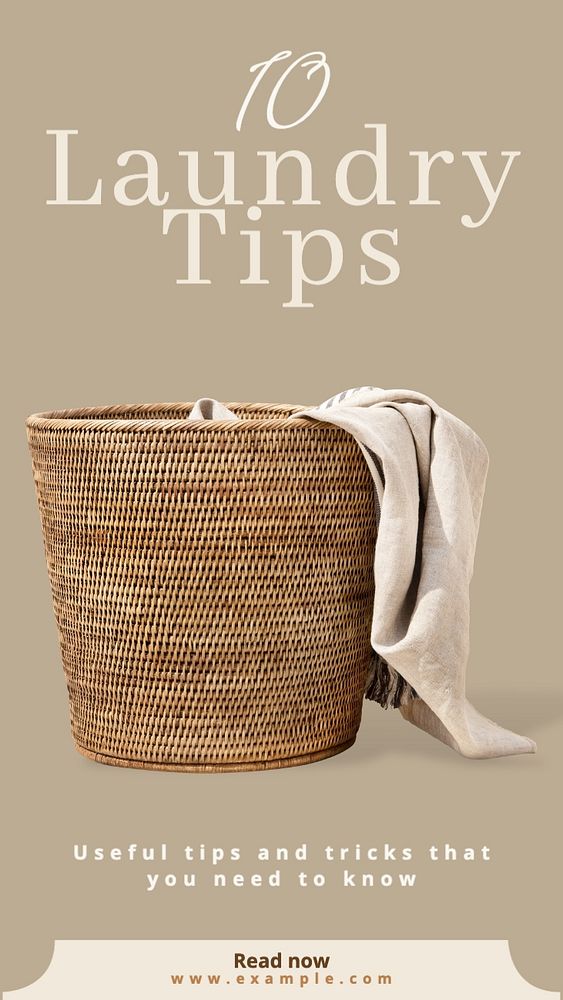 Laundry tips Facebook story template, editable design