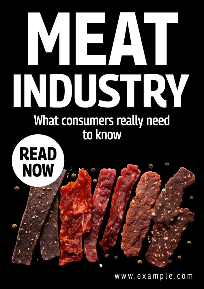 Meat industry poster template and design