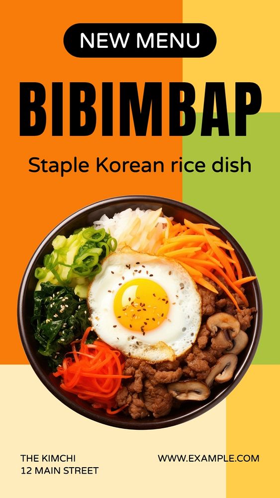 Bibimbap Instagram story template