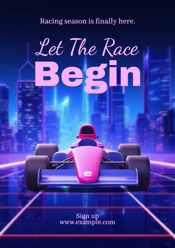 Racing poster template, editable text and design