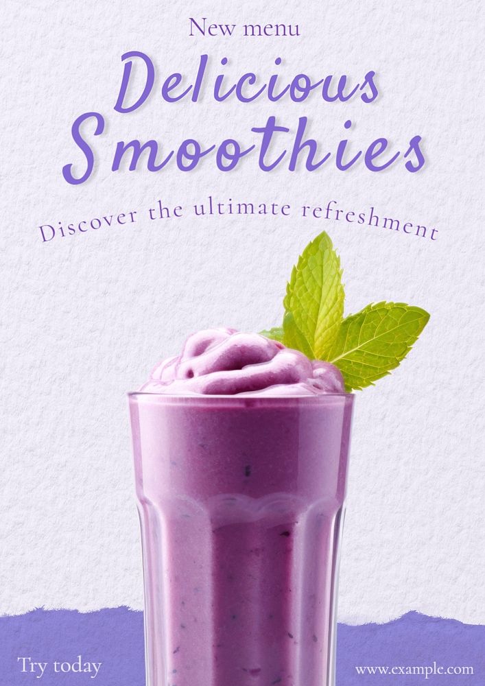 Delicious smoothies poster template and design