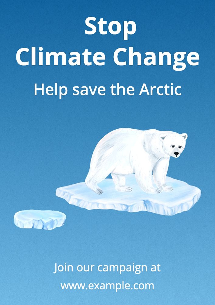 Climate change poster template, editable text and design