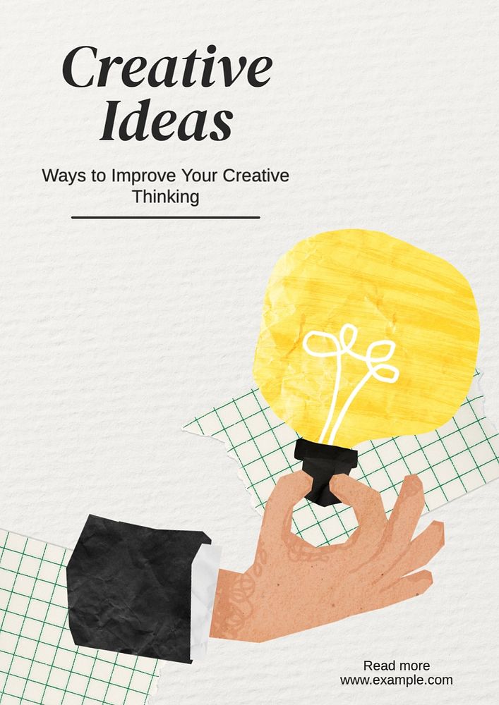 Creative idea poster template, editable text and design