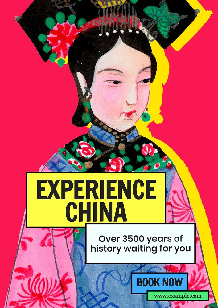 China travel poster template and design