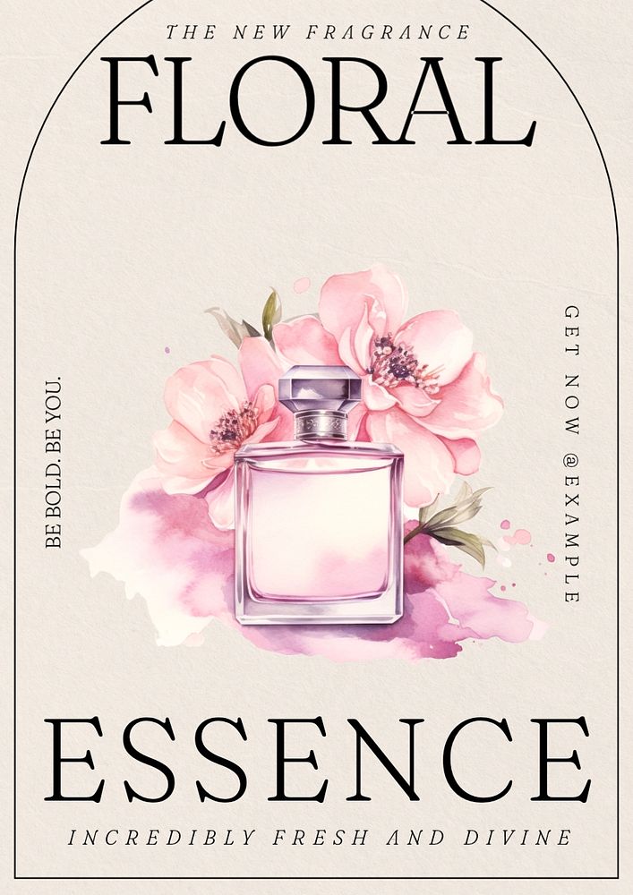 Floral essence poster template and design