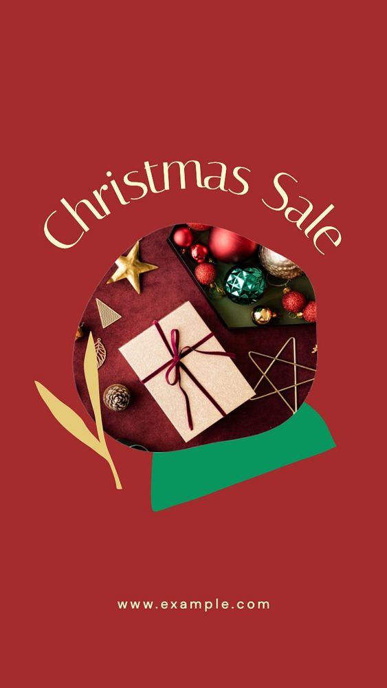 Christmas sale Instagram story template, editable text