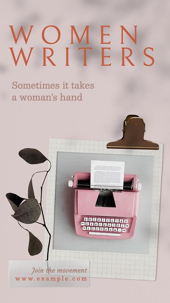 Women writers Instagram story template, editable text