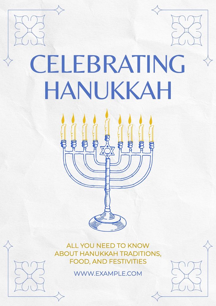 Hanukkah poster template and design