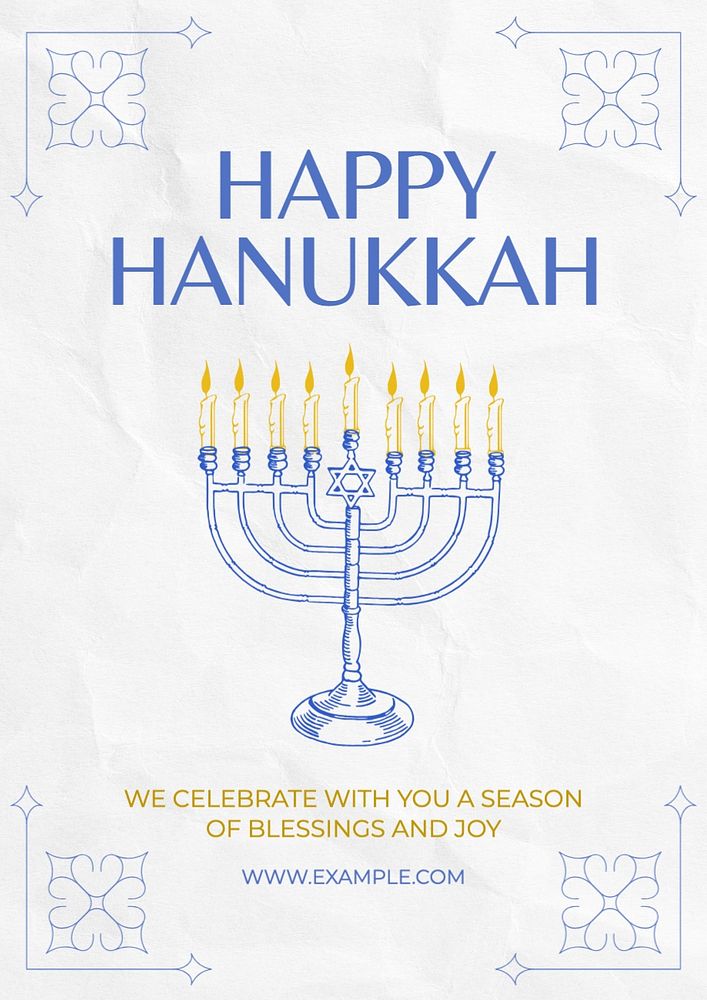 Happy Hanukkah poster template and design