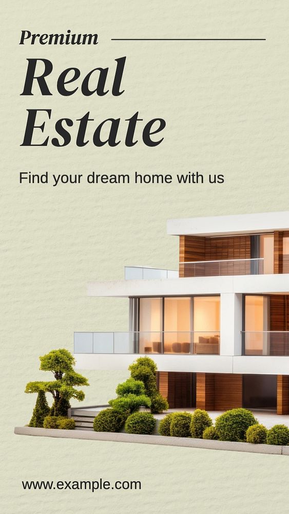 Real estate listings Instagram story template, editable text