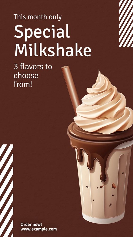 Milkshake shop Instagram story template