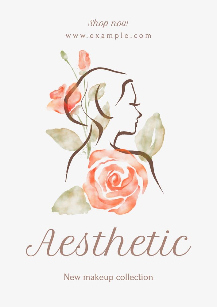 Aesthetic makeup poster template and design