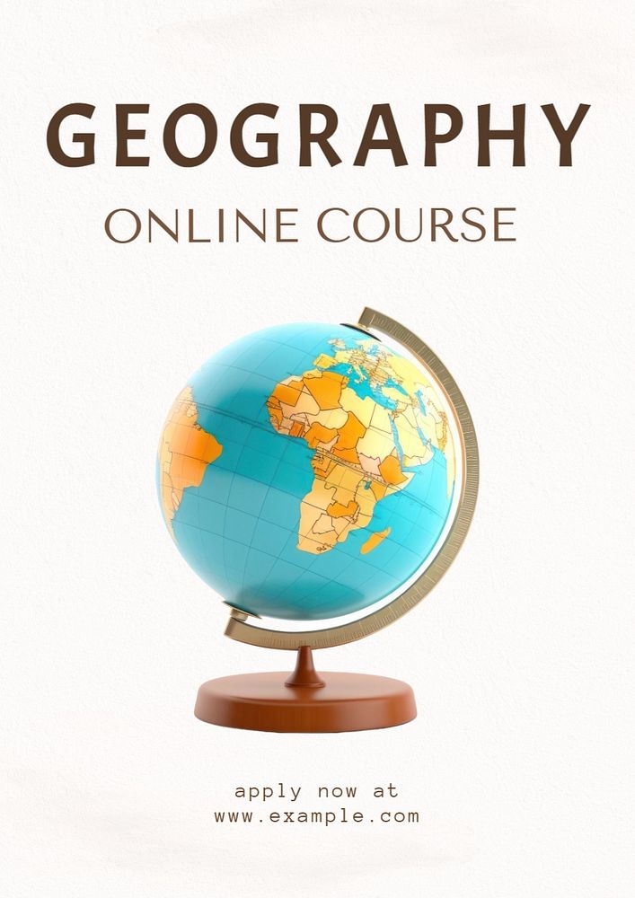 Geography class poster template and design