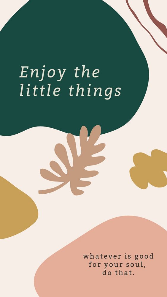 Editable botanical instagram story template with motivational quote