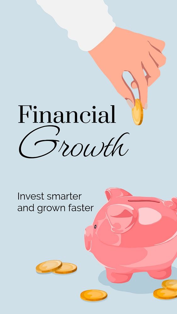 Financial growth Facebook story template, editable design