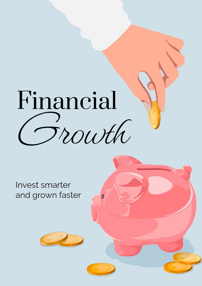 Financial growth poster template, editable design