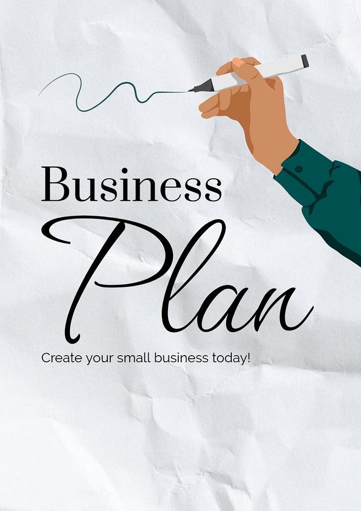 Business plan poster template, editable design