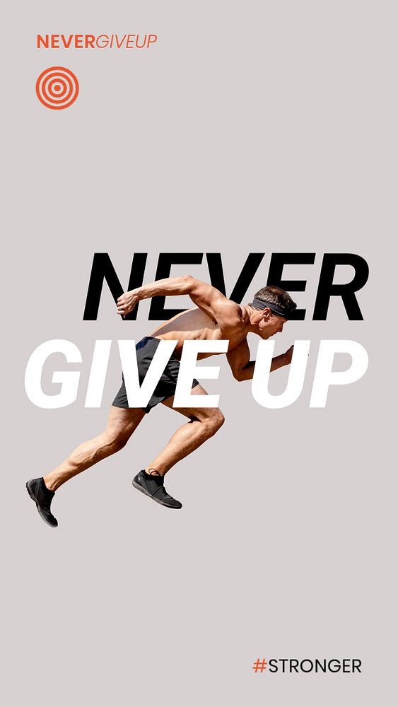 Running man Instagram story template, sports quote
