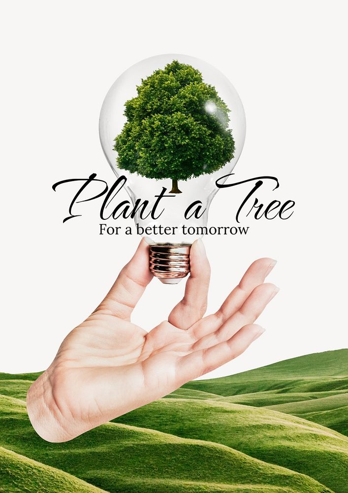 Plant a tree poster template, editable design