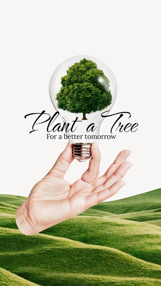 Plant trees Facebook story template, editable design