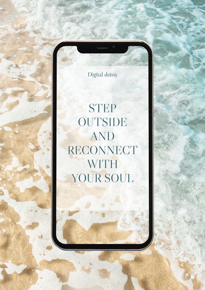 Digital detox quote poster template, editable design