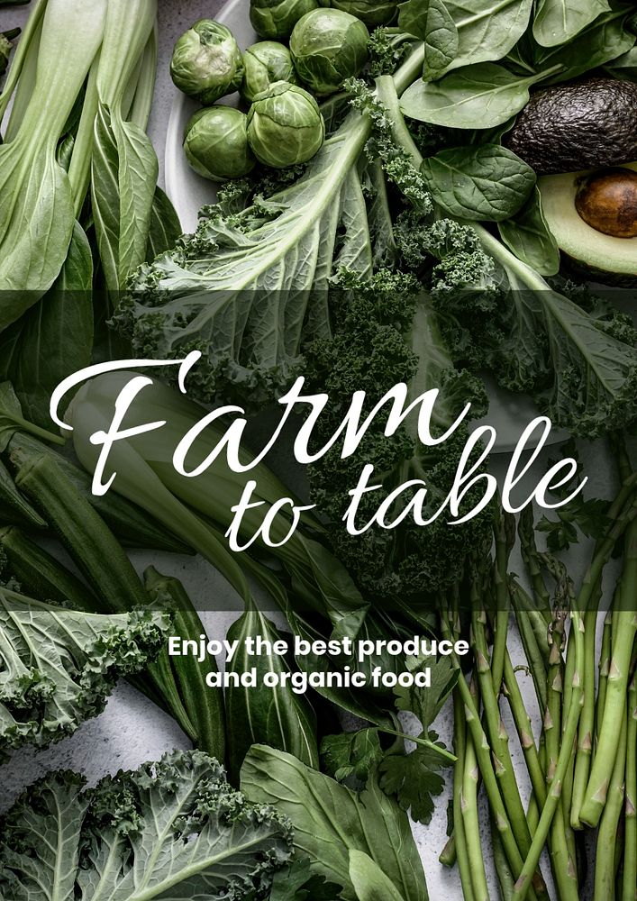 Farm to table poster template, editable design