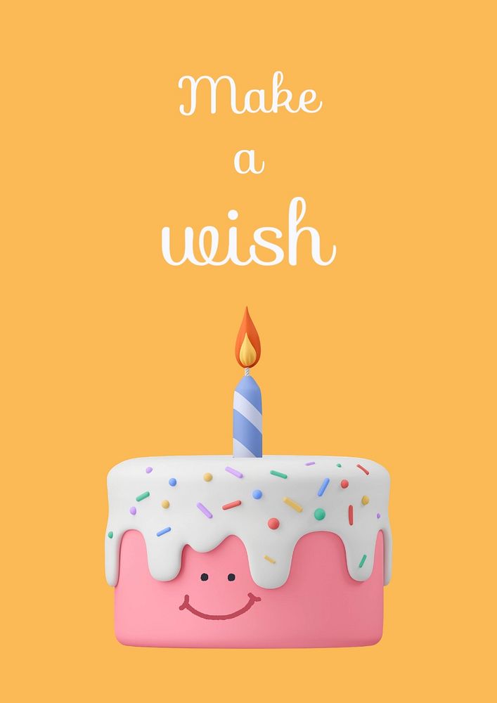 Make a wish poster template, birthday celebration