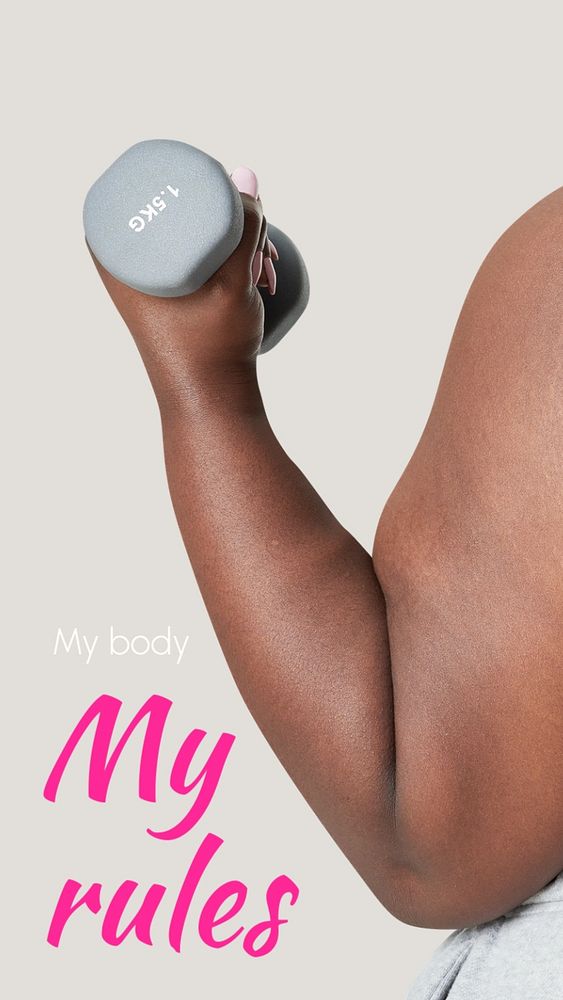 Body positivity Instagram story template, my body, my rules