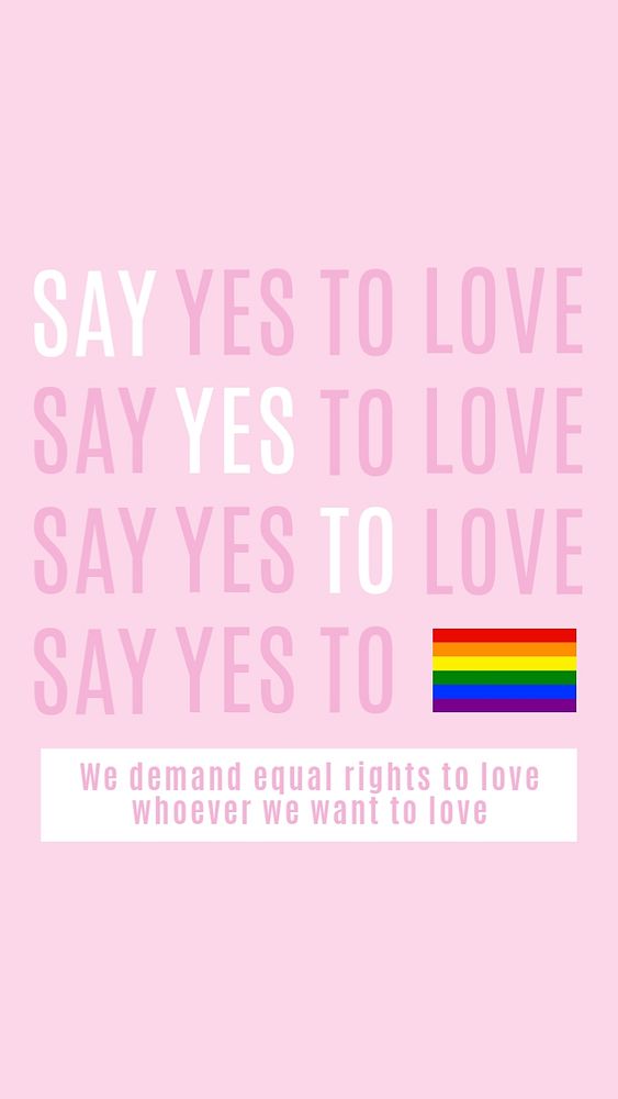 LGBTQ love Instagram story template, pink aesthetic design