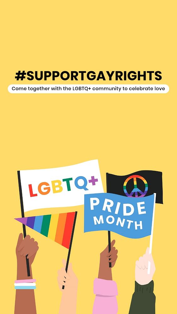 Gay rights Instagram story template, LGBTQ, Pride Month campaign