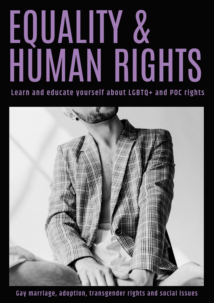 Human rights poster template, LGBTQ, equality campaign