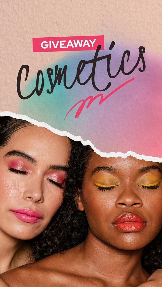 Women's beauty Instagram story template, cosmetics ad photo 