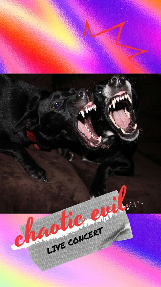 Barking dog Instagram story template, live concert event