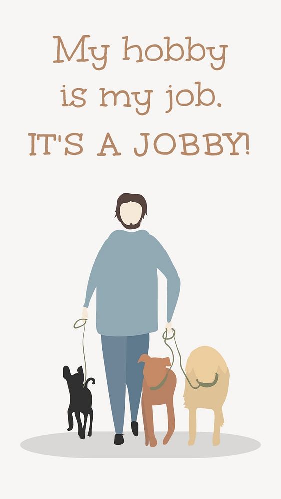 Dog walker Facebook story template, editable hobby design